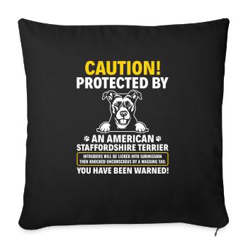 American Staffordshire Bull Terrier Staffy Dog - Sofa pillowcase 17,3'' x 17,3'' (45 x 45 cm) - black - Front