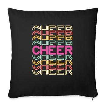 Cadeau de chemise Vintage Retro Cheerleader - Housse de coussin décorative 45 x 45 cm - noir - Devant