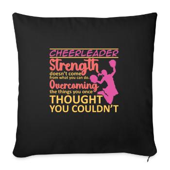 Cadeau de chemise de cheerleading - Housse de coussin décorative 45 x 45 cm - noir - Devant