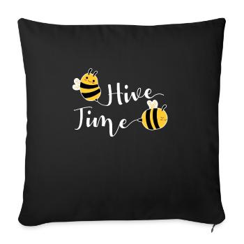 Hive Time Shirt Gift Beekeeper Gift - Sofa pillowcase 17,3'' x 17,3'' (45 x 45 cm) - black - Front