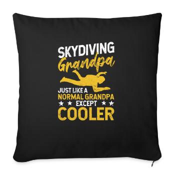 Skydiving Grandpa Parachutist - Sofa pillowcase 17,3'' x 17,3'' (45 x 45 cm) - black - Front