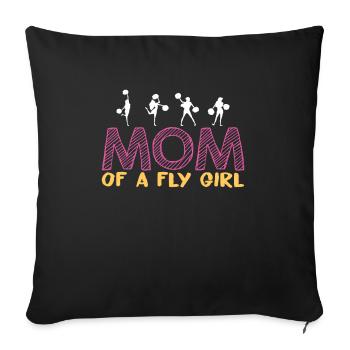Maman d’une mouche Fille Chemise Cadeau - Housse de coussin décorative 45 x 45 cm - noir - Devant