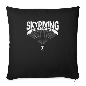 Skydiving Adrenaline Skydivers - Sofa pillowcase 17,3'' x 17,3'' (45 x 45 cm) - black - Front