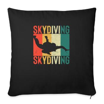 Parachutisme Parachutiste vintage - Housse de coussin décorative 45 x 45 cm - noir - Devant