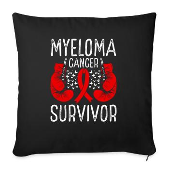 Myeloma Cancer Survivor Awareness Ribbon Month - Sofa pillowcase 17,3'' x 17,3'' (45 x 45 cm) - black - Front