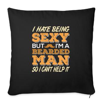 I Hate Being Sexy But I'm A Bearded Man Retro - Sofa pillowcase 17,3'' x 17,3'' (45 x 45 cm) - black - Front