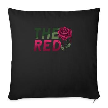 Die Rote Japanische Retro Rosen-grafik - Sofakissenbezug 45 x 45 cm - Schwarz - Vorne