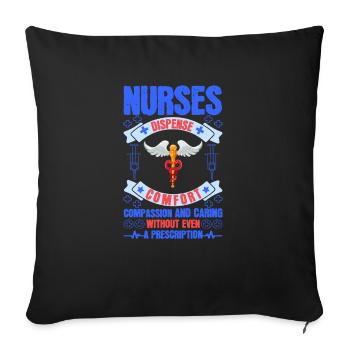 Gesundheit und Krankenpflegerin - Sofakissenbezug 45 x 45 cm - Schwarz - Vorne