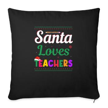 Santa Claus loves teacher Ugly Christmas - Sofa pillowcase 17,3'' x 17,3'' (45 x 45 cm) - black - Front