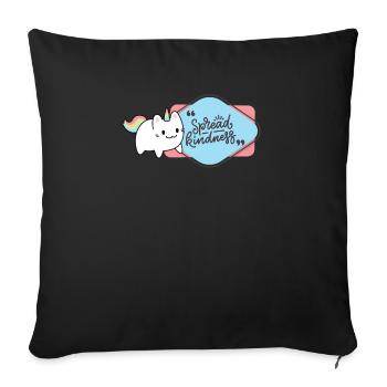 Licorne Chat Licorne - Housse de coussin décorative 45 x 45 cm - noir - Devant