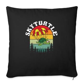 Skydiving Turtle Skydiving - Sofa pillowcase 17,3'' x 17,3'' (45 x 45 cm) - black - Front