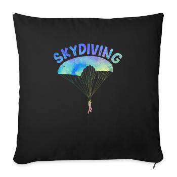 Amateurs de parachutisme - Housse de coussin décorative 45 x 45 cm - noir - Devant