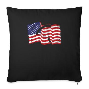 Parachutiste américain saut en parachute - Housse de coussin décorative 45 x 45 cm - noir - Devant