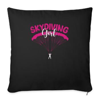 Parachutisme Filles Parachutistes Filles - Housse de coussin décorative 45 x 45 cm - noir - Devant