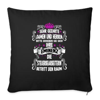 Steuerberaterin T Fun Spruch Motiv Steuerberaterin - Sofakissenbezug 45 x 45 cm - Schwarz - Vorne