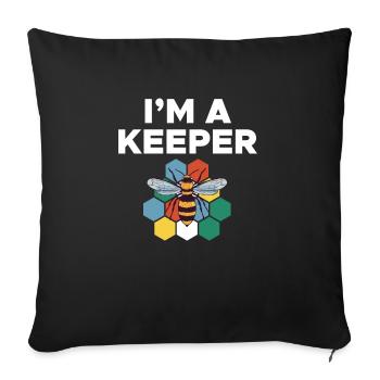 Im A Keeper Bee Shirt Gift - Sofa pillowcase 17,3'' x 17,3'' (45 x 45 cm) - black - Front