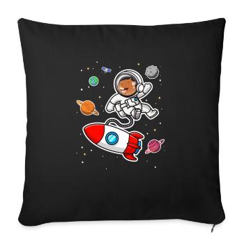 capybara astronaut in space Funny Rodent Lover Pun - Sofa pillowcase 17,3'' x 17,3'' (45 x 45 cm) - black - Front