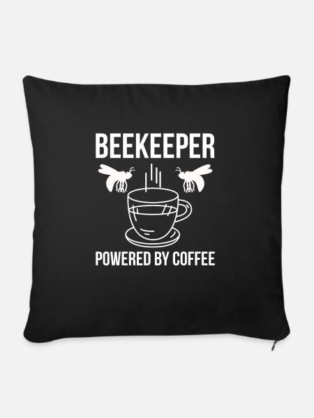 Beekeeper Powered By Coffee - Sofakissenbezug 45 x 45 cm - Schwarz