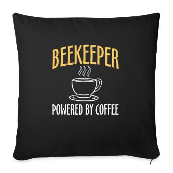 Beekeeper Powered By Coffee - Sofa pillowcase 17,3'' x 17,3'' (45 x 45 cm) - black - Front