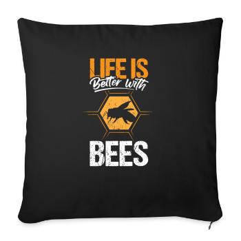 Life Is Better With Bees Shirt Gift - Sofa pillowcase 17,3'' x 17,3'' (45 x 45 cm) - black - Front