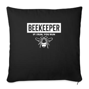 Apiculteur Si je cours Tu cours Chemise Imker - Housse de coussin décorative 45 x 45 cm - noir - Devant