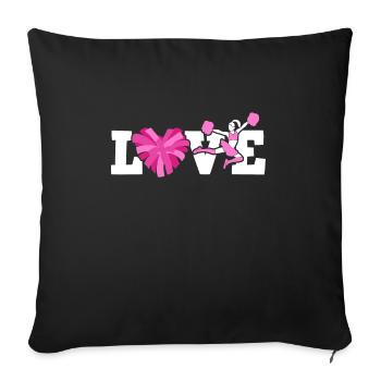 Love Cheerleading Shirt Cheerleaders - Housse de coussin décorative 45 x 45 cm - noir - Devant