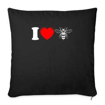 I Love Bee Beekeeper Shirt - Sofa pillowcase 17,3'' x 17,3'' (45 x 45 cm) - black - Front