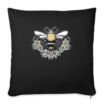 Cadeau de chemise d’abeille apiculteur - Housse de coussin décorative 45 x 45 cm - noir - Devant