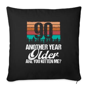 90 Year Old Funny Cat Lover Humor Kitten Me Idea - Sofa pillowcase 17,3'' x 17,3'' (45 x 45 cm) - black - Front