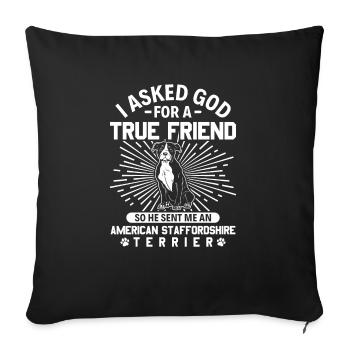 American Staffordshire Bull Terrier Staffy Dog - Sofa pillowcase 17,3'' x 17,3'' (45 x 45 cm) - black - Front