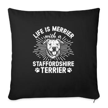 American Staffordshire Bull Terrier Staffy Dog - Sofa pillowcase 17,3'' x 17,3'' (45 x 45 cm) - black - Front