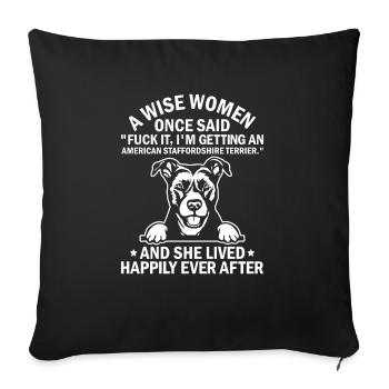 American Staffordshire Bull Terrier Staffy Dog - Housse de coussin décorative 45 x 45 cm - noir - Devant