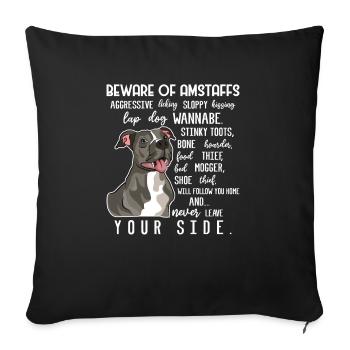 American Staffordshire Bull Terrier Staffy Dog - Sofa pillowcase 17,3'' x 17,3'' (45 x 45 cm) - black - Front
