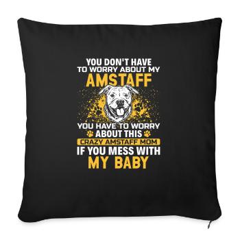 American Staffordshire Bull Terrier Staffy Dog - Sofa pillowcase 17,3'' x 17,3'' (45 x 45 cm) - black - Front