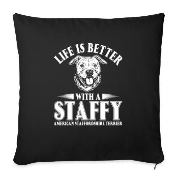 American Staffordshire Bull Terrier Staffy Dog - Sofa pillowcase 17,3'' x 17,3'' (45 x 45 cm) - black - Front