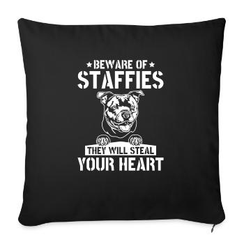American Staffordshire Bull Terrier Staffy Dog - Housse de coussin décorative 45 x 45 cm - noir - Devant
