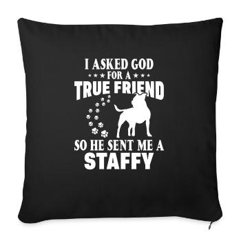American Staffordshire Bull Terrier Staffy Dog - Housse de coussin décorative 45 x 45 cm - noir - Devant