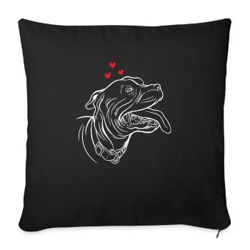 American Staffordshire Bull Terrier Staffy Dog - Sofa pillowcase 17,3'' x 17,3'' (45 x 45 cm) - black - Front