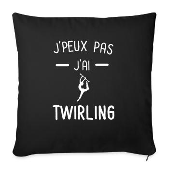 je peux pas j'ai twirling femme - Housse de coussin décorative 45 x 45 cm - noir - Devant