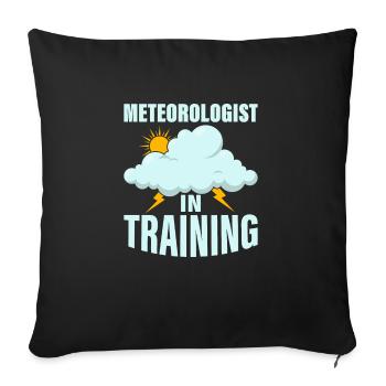 Météorologue en formation Météorologie météorologique - Housse de coussin décorative 45 x 45 cm - noir - Devant