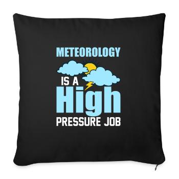 Meteorology Is A High Pressure Job Meteorologist - Sofa pillowcase 17,3'' x 17,3'' (45 x 45 cm) - black - Front