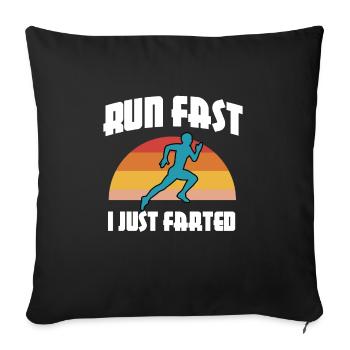 Lustiges Marathon Läufer Cross Country Marathoner - Sofakissenbezug 45 x 45 cm - Schwarz - Vorne