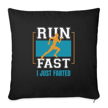 Lustiges Marathon Läufer Cross Country Marathoner - Sofakissenbezug 45 x 45 cm - Schwarz - Vorne