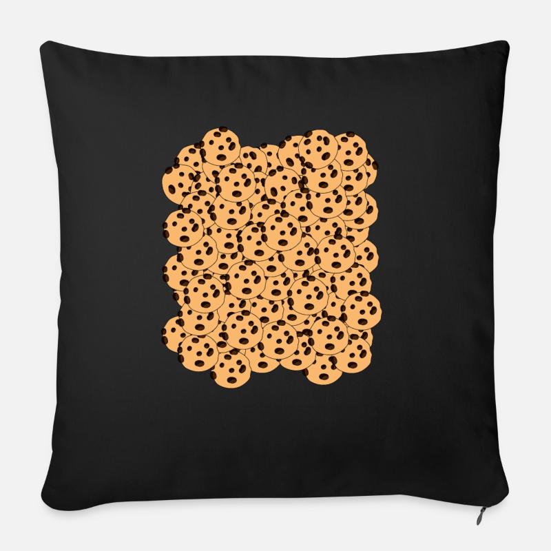 Cookies Biscuit au chocolat de Noël - Housse de coussin décorative 45 x 45 cm - noir