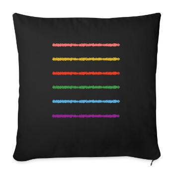 Crayon Lines Simple Artwork - Sofa pillowcase 17,3'' x 17,3'' (45 x 45 cm) - black - Front