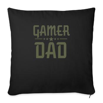 Gamer Papa Drôle - Housse de coussin décorative 45 x 45 cm - noir - Devant