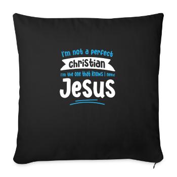 Faith Christian Jesus Christ Bible Religion God - Sofa pillowcase 17,3'' x 17,3'' (45 x 45 cm) - black - Front