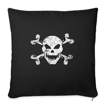 Textured Skull And Crossbones - Sofa pillowcase 17,3'' x 17,3'' (45 x 45 cm) - black - Front