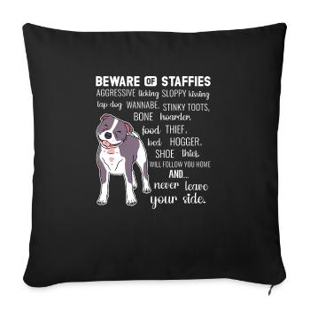 American Staffordshire Bull Terrier Staffy Dog - Sofa pillowcase 17,3'' x 17,3'' (45 x 45 cm) - black - Front