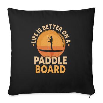 SUP Paddle Board Paddleboard - Housse de coussin décorative 45 x 45 cm - noir - Devant